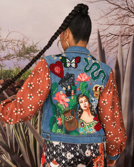 Denim jacket íconos + jarritos