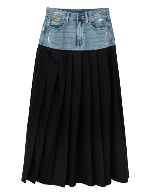 Denim skirt con tablones