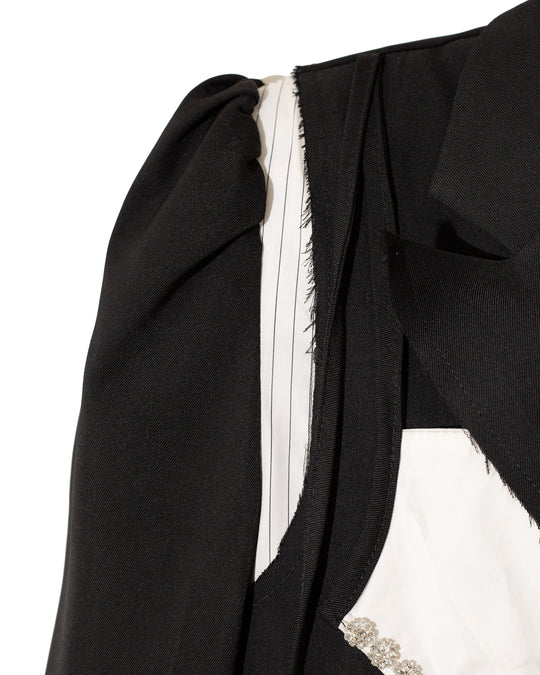 Blazer negro cut-out con cristales