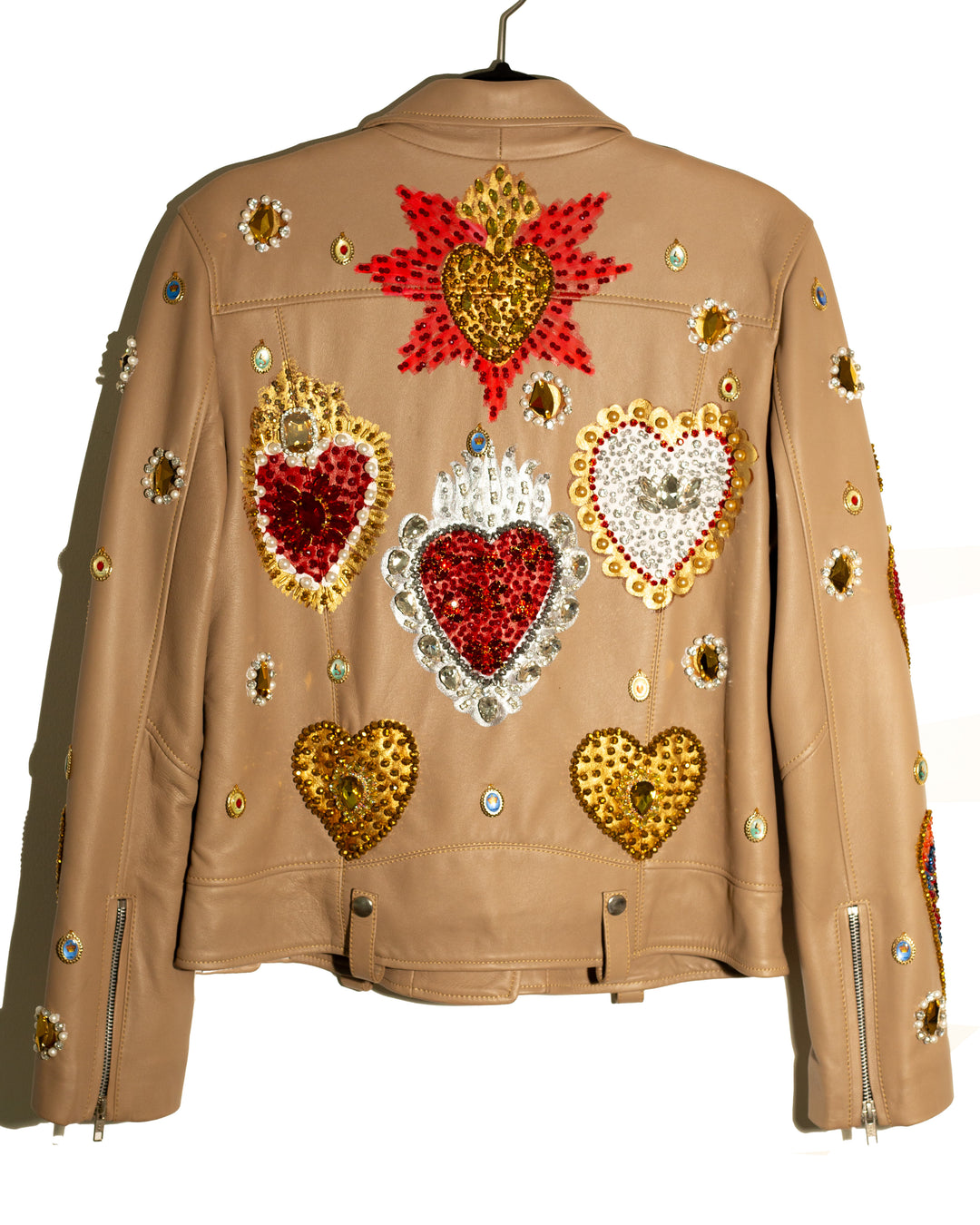 Biker jacket camel sagrados corazones