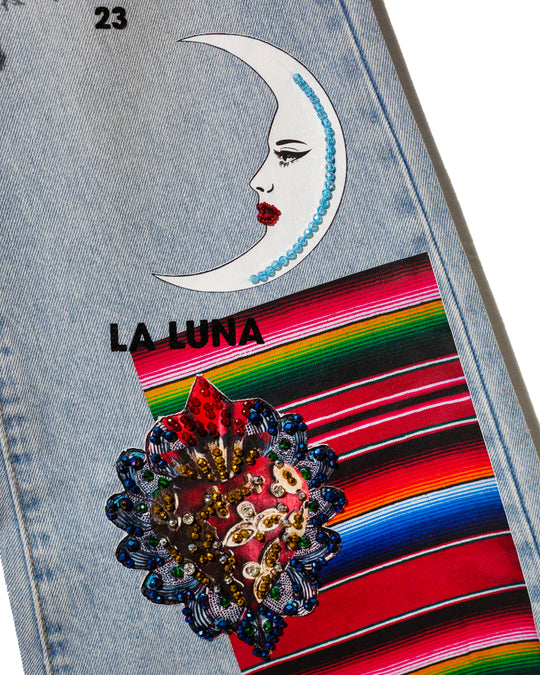 Jeans lotería La Rosa y La Luna