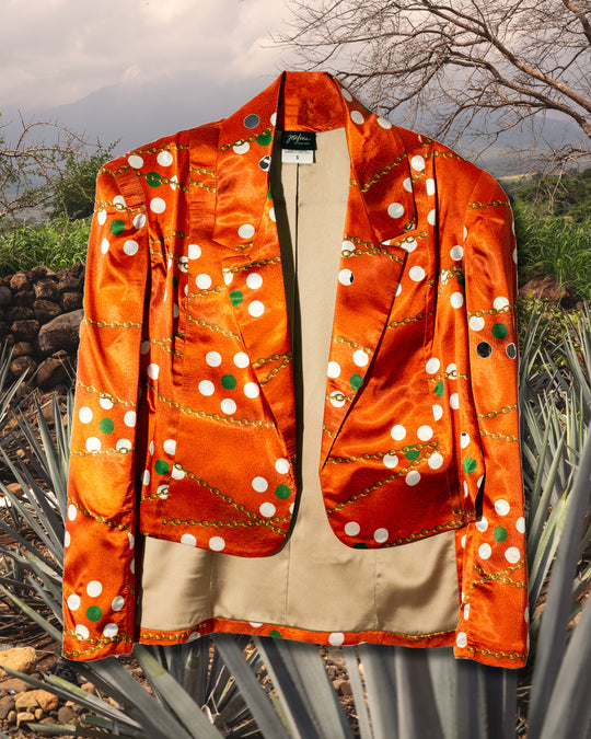 Blazer satinado jarritos