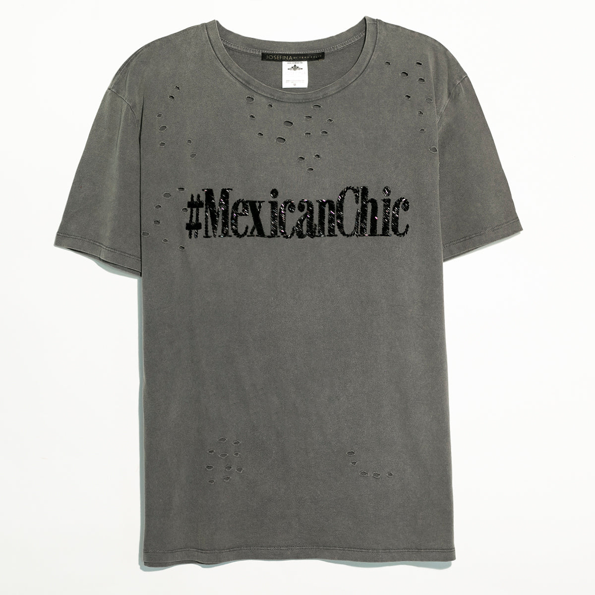 Ripped tee gris MexicanChic